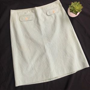 J.Crew green striped seersucker skirt